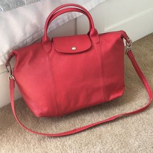 Red Leather Authentic Longchamp Purse